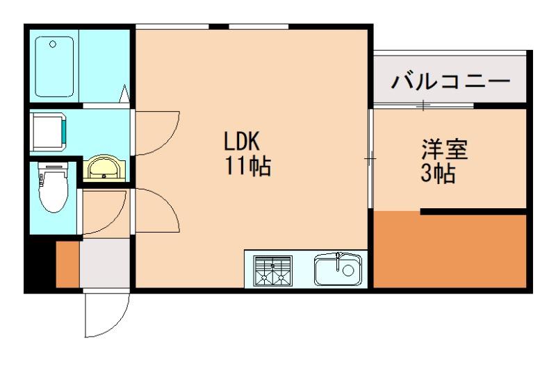 TRIOVE飯塚バスターミナル前(1LDK/2階)の間取り写真