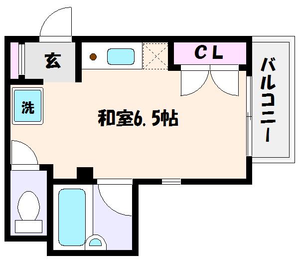 ファータイル甲南(ワンルーム/4階)の間取り写真