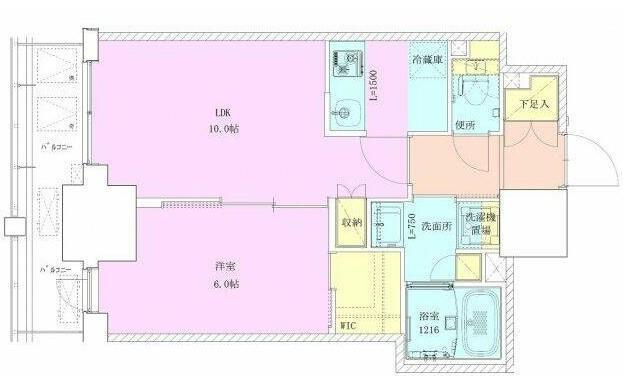 門前仲町レジデンス九番館(1LDK/10階)の間取り写真