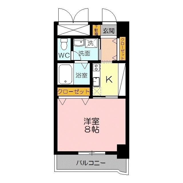 セントラルヒルズMJ(1K/5階)の間取り写真
