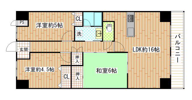 レジェーロ永和(3LDK/2階)の間取り写真