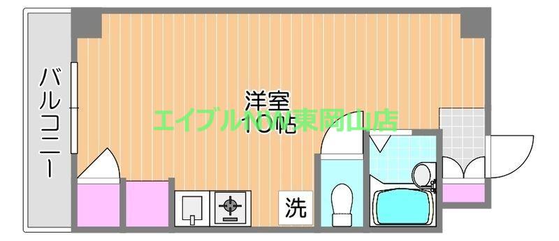 ハナハウス東山(ワンルーム/3階)の間取り写真
