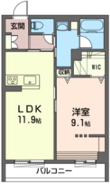 SHAMAISONアリビオ ケイ(1LDK/3階)の間取り写真