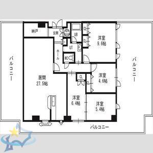 ブラックサ琴似(4LDK/9階)の間取り写真