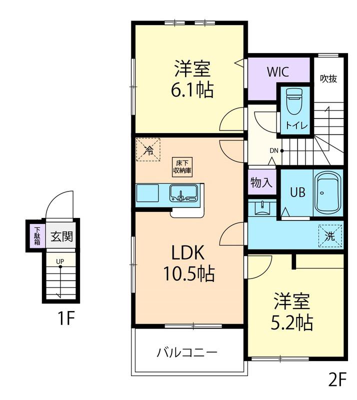 フォーゲル(2LDK/2階)の間取り写真