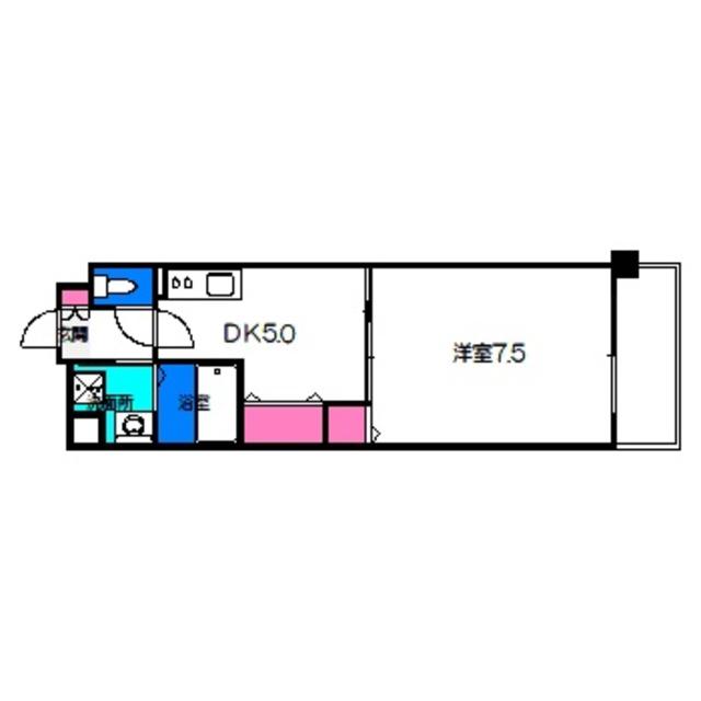 寺田町ハイツ(1DK/1階)の間取り写真