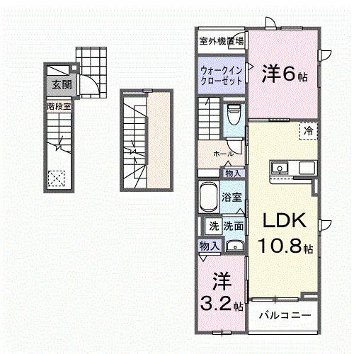 ブランルミエール(2LDK/3階)の間取り写真