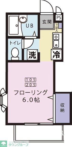 ARDIY-1 アールディワン(1K/1階)の間取り写真
