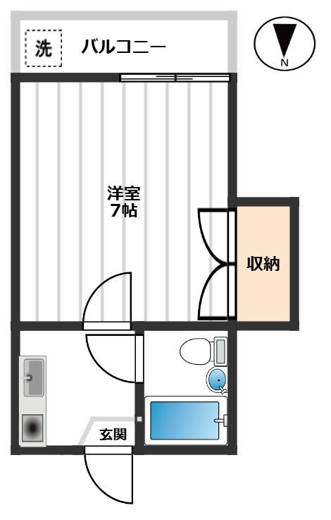 パサニア938(1K/1階)の間取り写真