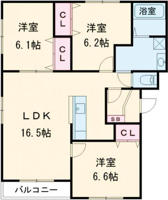 セゾンクレールAOYAGI 1(3LDK/3階)の間取り写真