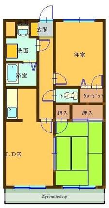 コンフォール清和(2LDK/1階)の間取り写真