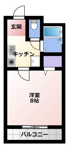 レガーロ鴨江II(1K/2階)の間取り写真