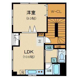 アサヒビル(1LDK/4階)の間取り写真
