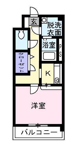 シャンベルジュKT(1K/4階)の間取り写真