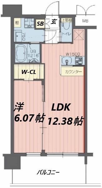 プレジオ三国ASIAN(1LDK/2階)の間取り写真