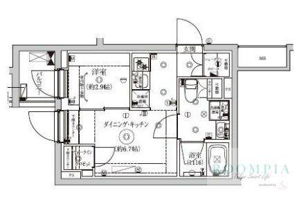 セジョリ東陽町II(1DK/3階)の間取り写真