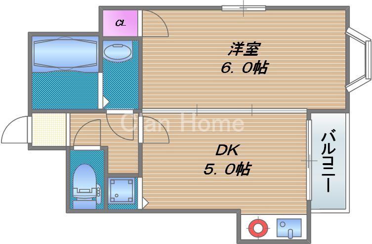 イデアールスパジオ(1DK/4階)の間取り写真