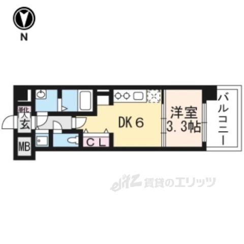 THEGARNETMILLENNIUMK(1DK/2階)の間取り写真