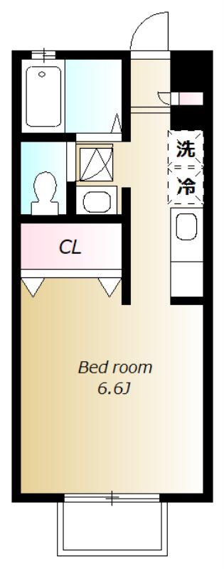 クレドール野川(1K/1階)の間取り写真