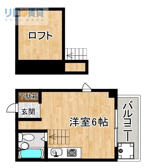 サンパレス21 ベルデI(ワンルーム/4階)の間取り写真