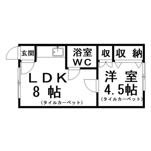 コーポWITH 1(1LDK/2階)の間取り写真