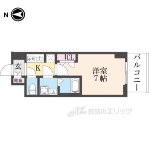 S-RESIDENCE高井田CENTRA(1K/7階)の間取り写真