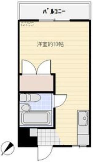 ホワイトハウス(ワンルーム/2階)の間取り写真