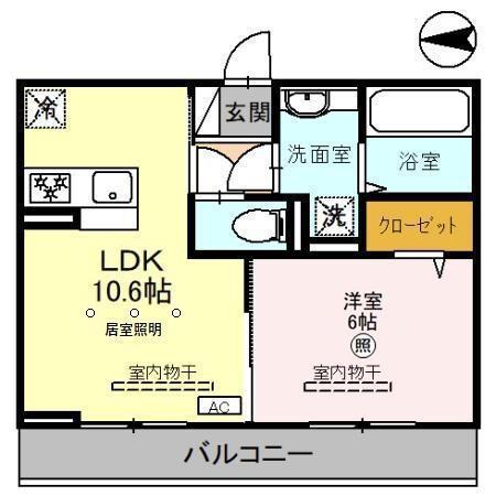 D-ROOM並榎町(1LDK/2階)の間取り写真
