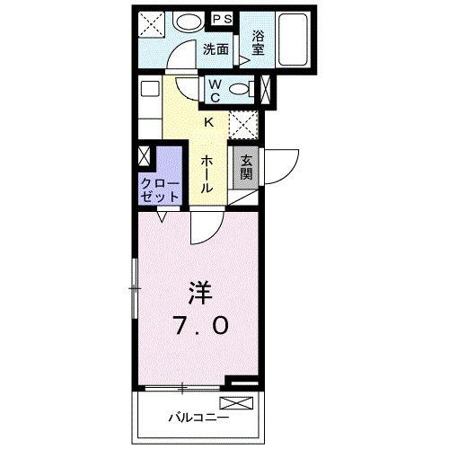 アリュールジャルダン(1K/3階)の間取り写真