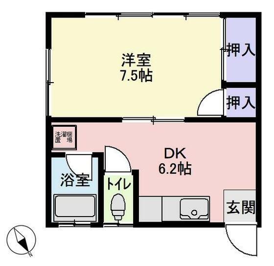 コーポ宮田 III(1DK/2階)の間取り写真