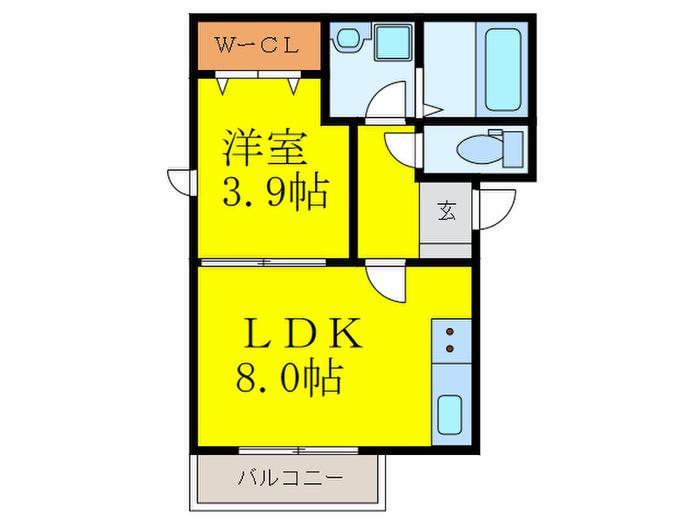 グレーシア博多南(1LDK/2階)の間取り写真