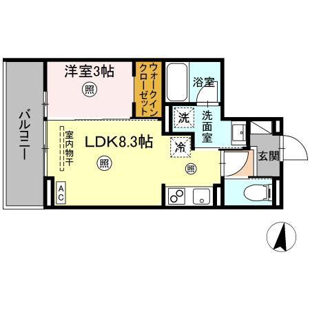D-RESIDENCE東深津町3丁目(1LDK/3階)の間取り写真