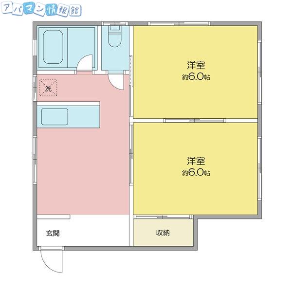 ソレイユ(2DK/2階)の間取り写真
