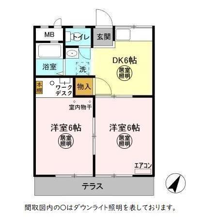 シティウィングAB A(2DK/1階)の間取り写真