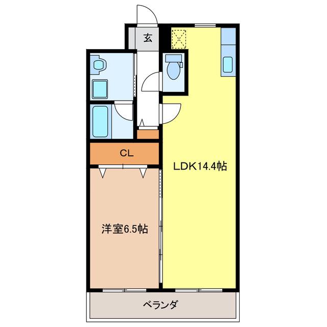 ポルテ ボヌール(1LDK/2階)の間取り写真
