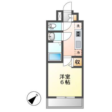 ディアレイシャス今池(1K/4階)の間取り写真