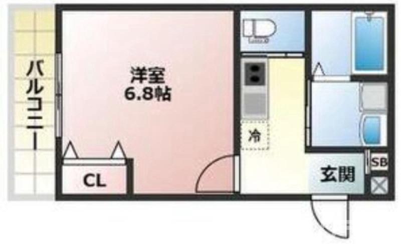 ALEGRIA津久野ノース(1K/3階)の間取り写真