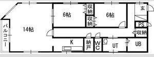 パレンテ(2LDK/4階)の間取り写真