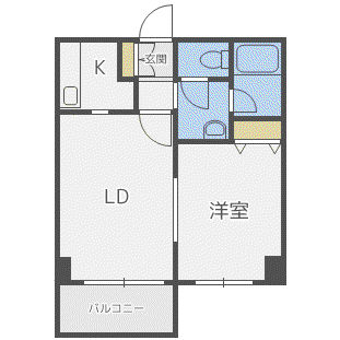フランセジュール豊平3条(1LDK/8階)の間取り写真