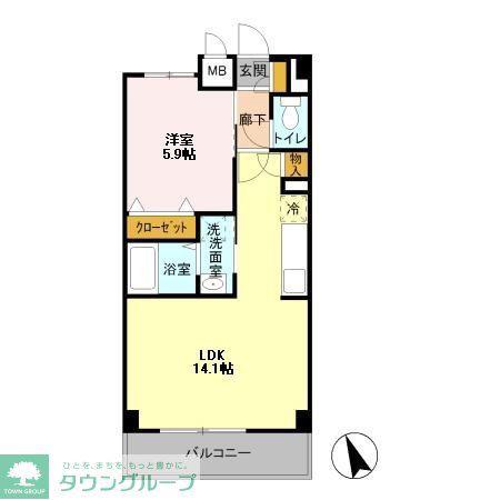 グレースVII(1LDK/4階)の間取り写真