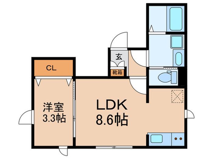 レジデンス・二子玉川(1LDK/3階)の間取り写真
