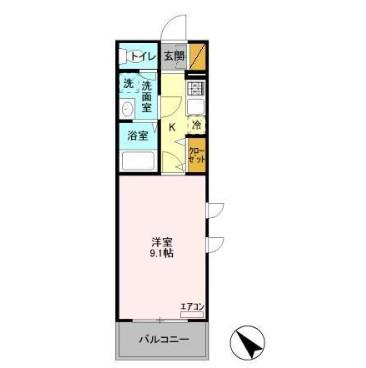 MAGNOLIA COUT II(1K/1階)の間取り写真