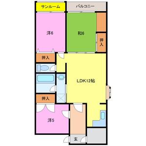 サンパーラ板垣(3LDK/4階)の間取り写真