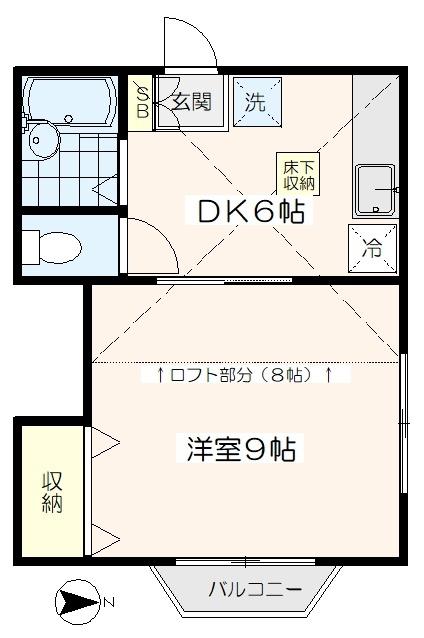コーポ寿(1DK/2階)の間取り写真