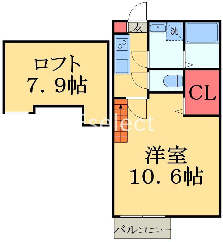GRANVIA東千葉(1K/3階)の間取り写真