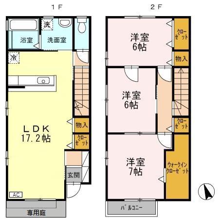 ルールフラーズ(3LDK/1階)の間取り写真