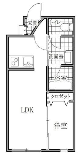 メゾン文蔵1号棟(1LDK/2階)の間取り写真