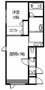 クリスタB(1LDK/2階)の間取り写真