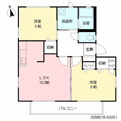 アンジェハウス(2LDK/1階)の間取り写真