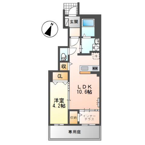 ファインハイム(1LDK/1階)の間取り写真